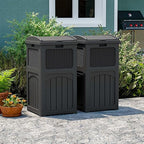 Patiowell 36 Gallon Outdoor Trash Can, Resin Outdoor Garbage Can - Image 2