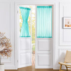Tollpiz Small Sheer Door Curtain Closet Linen Textured Curtain Sheers Doorway by Tollpiz