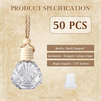 BBTO 50 Pcs Hanging Car Air Freshener Car Diffuser Bottles Empty Glass Perfume - Image 3