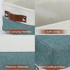 DULLEMELO Small Storage Bin, Small Fabric Rectangular Storage Basket - Image 3