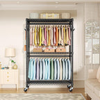 FUTASSI P1 Plus Rolling Clothes Rack, 22mm Diameter Heavy Duty Garment Rack - Image 2