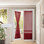 Tollpiz Sheer Door Curtain Closet Linen Textured Curtains Sheer Doorway Light - Image 2