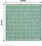 Artoid Mode Checkered Designed Cotton Dark Green Terry Kitchen Dish Cloths - Image 7