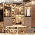 Corner Closet System with 6 Drawers, Closet Organizer System with 14 Shelves & - Image 4