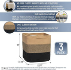 NaturalCozy Storage Cubes 11 Inch Cotton Rope Woven Baskets - Image 2