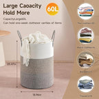 CLHMILY&Z 60L Laundry Basket Round Storage Rope Basket - Image 4