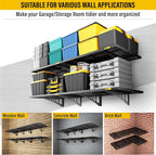 4Pack 2x3ft Adjustable Metal Garage Wall Shelving Heavy Duty Garage Storage - Image 6