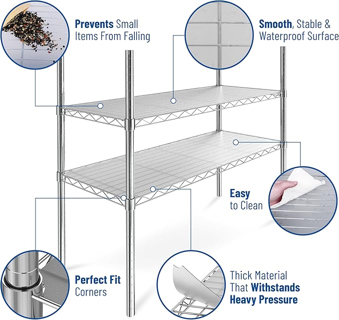 Sterling Shelf Liners for Wire Shelf System: Set of 3 in Graphite: 13.4 x 23.2 - Image 5