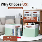 HNZIGE 13x15x13 Cube Storage Bins, 4 Pack Fabric Clear Organizer - Image 5