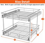 ROOMTEC Individual Pull Out Cabinet Organizer, 2 Tier Spice Rack Organizer - Image 3