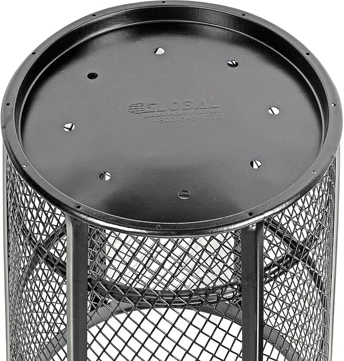 Global Industrial Outdoor Metal Trash Container Black, 48 Gallon - Image 2