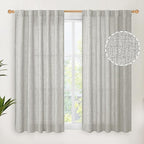 YoungsTex Light Grey Linen Curtains 45 Inch Length by YoungsTex