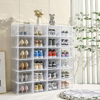 XXL Large Shoe Storage Box, 8 Pack Shoe Boxes Clear Plastic Stackable Fit US 15 - Image 2