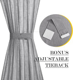 NICETOWN Door Curtains for Sliding Glass French Door, Farmhouse Linen Cutains - Image 4