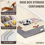 1 Pack Shoe Organizer for Closet, Adjustable Shoe Box Storage Containers - Image 4