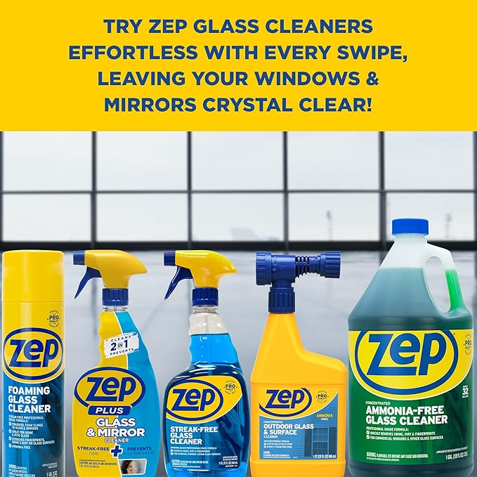 Zep Foaming Glass and Plexiglass Cleaner - 19 oz ZUFGC19 - Foaming Formula - Image 8