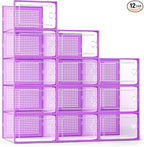 Kuject X-Large Shoe Storage Boxes Organizers Clear Plastic Stackable 12 Pack by Kuject