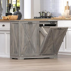 Tilt Out Trash Can Cabinet for 2 Bins, Hidden Recycle Garbage Bin Enclosure - Image 6