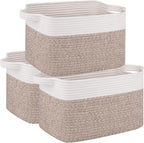 OIAHOMY 3 Pack Storage Baskets for Organizing, Woven Basket by MasterofSpaceOptimization