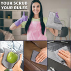 2 in 1 Stainless Steel Scrubber & Microfiber Cleaning Cloth, 5 Pack Towel & - Image 6