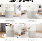 Woven Laundry Basket for Clothes, 65L Large Rectangle Laundry Hampers, Nursery - Image 7