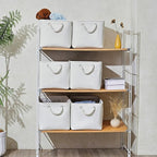 15x11x9.5 Inch Storage Baskets for Shelves, 3 Pack Storage Bins，Foldable - Image 2