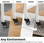HOMEDANT House White 5-Tier Metal Rolling Cart Shelf Rack Casters Heavy Duty - Image 4