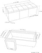 SIMPLIHOME Avalon 42 inch Wide Contemporary Rectangle Storage Ottoman in - Image 3