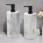 Marble Resin 2 Piece Shampoo and Conditioner Dispenser Set, Luxurious - Image 9
