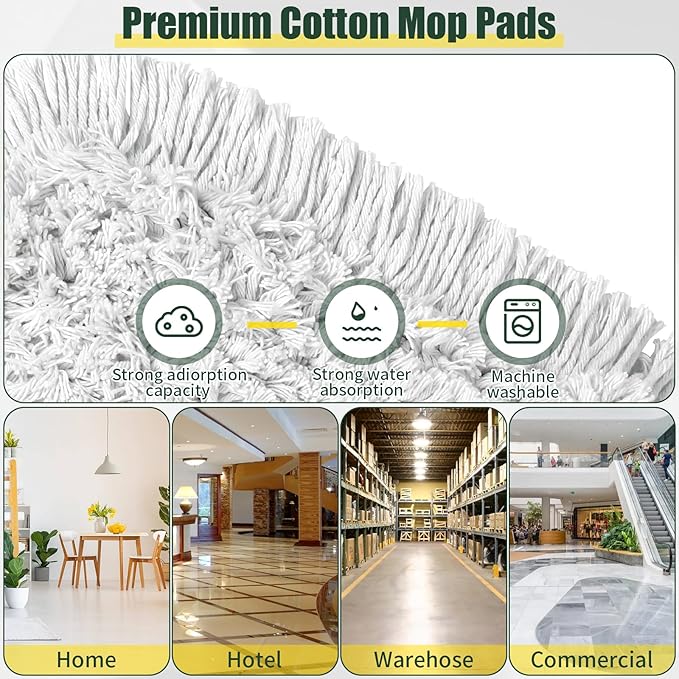 24" Commercial Dust Mop Replacement Padsfor Cleaning Office Garage Hardwood - Image 4