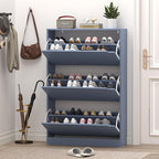 Shoe Cabinet with 3 Flip Drawers, Hidden Wood Shoe Cabinet, Freestanding Shoe - Image 7