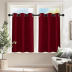 PONY DANCE Christmas Burgundy Red Blackout Curtains and Drapes, Thermal by PONYDANCE