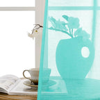Tollpiz Small Sheer Door Curtain Closet Linen Textured Curtain Sheers Doorway - Image 9