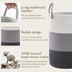 YOUDENOVA Woven Rope Laundry Hamper Basket, 58L Tall Luandry Basket, Baby - Image 5