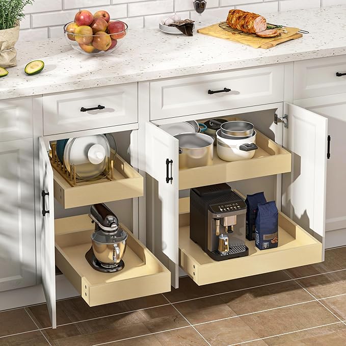 WelFurGeer Soft Close Pull Out Cabinet Organizer, Smooth Slide-Out Shelves - Image 2