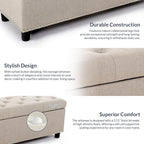 BELLEZE 47" Storage Ottoman, Storage Bench - Image 9