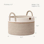 LA JOLIE MUSE Woven Basket Rope Storage Baskets - Image 2