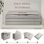 Large 17 36 Quart Collapsible Stackable Storage Bins - Image 4