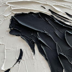 NANKAI 40x28 inch Minimalist Black and White Abstract Painting 100% - Image 2