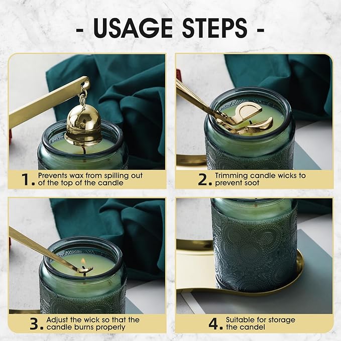 PATOISE 4 in 1 Candle Accessory Set, Candle Wick Trimmer Cutter, Candle Snuffer - Image 7