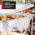 Complete Chafing Dish Buffet Set Disposable Catering Supplies- Includes Serving - Image 6