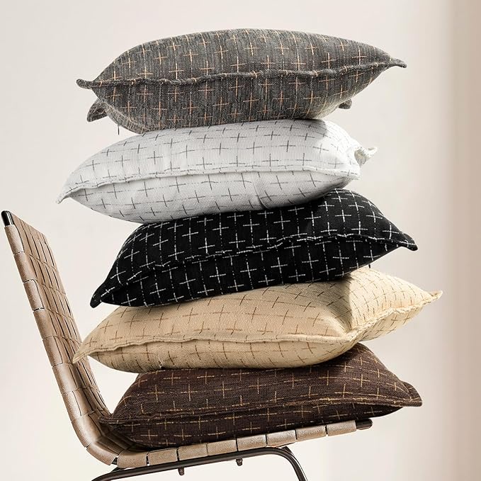 ZWJD Pillow Covers 18x18 Set of 2 Soft Polyester Textured Pillow Covers - Image 5