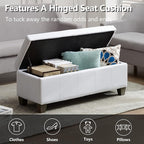 White Faux Leather Ottoman - Image 6