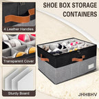 1 Pack Shoe Organizer for Closet, Adjustable Shoe Box Storage Containers - Image 4