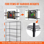 VEVOR Storage Shelving Unit, 4-Tier Adjustable Storage Shelves, Metal Shelves - Image 8