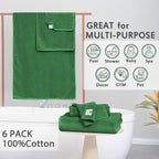 Green Towels, 6 Piece Towels Set - Image 3