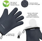KITCHEN PERFECTION XL Silicone Smoker Oven Gloves-Extreme Heat Resistant BBQ - Image 3