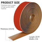 20Ft Floor Transition Strip Self Adhesive Vinyl Cover Floor Strip Flat Divider - Image 2