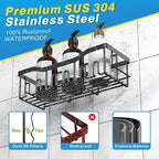 EUDELE Adhesive Shower Caddy, 5 Pack Rustproof Stainless Steel Bath Organizers - Image 5