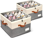 2 Pack Shoe Organizer for Closet, Adjustable Shoe Box Storage Containers by JHHBHV
